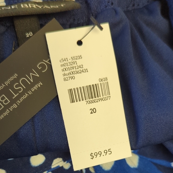 19954 NEW Lane Bryant Polka Dot Maxi Dress Blue White size 20 bohemian casual - Picture 9 of 11